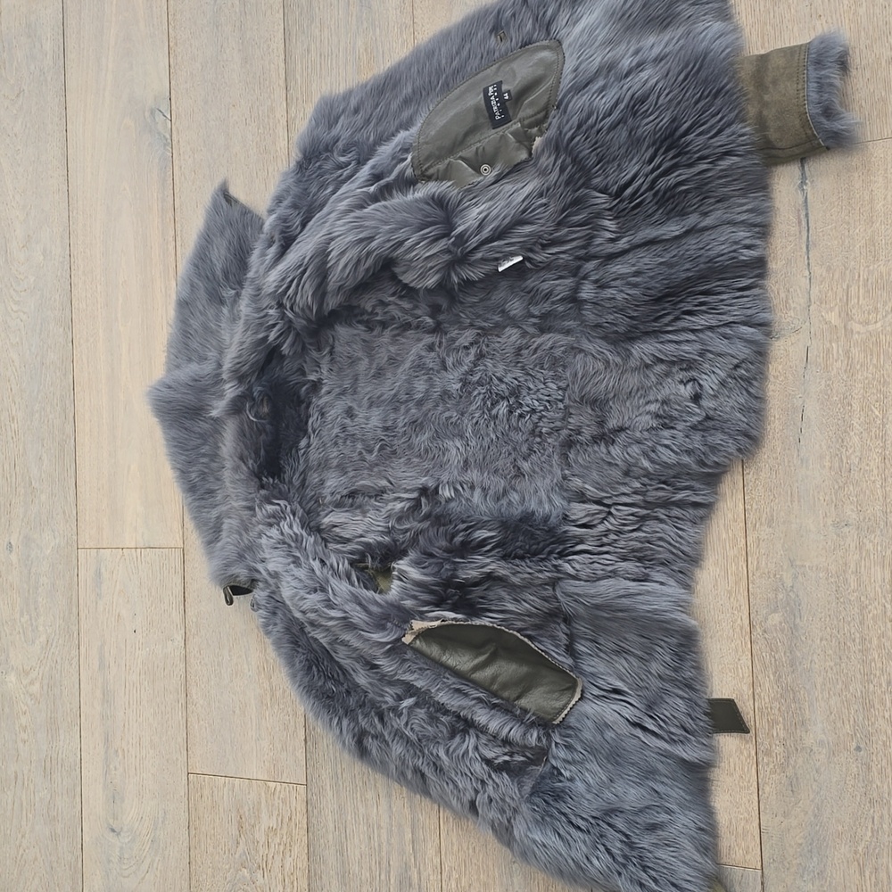 Patrizia Pepe real lambskin leather shearling coat Size US 6 - Picture 8 of 16